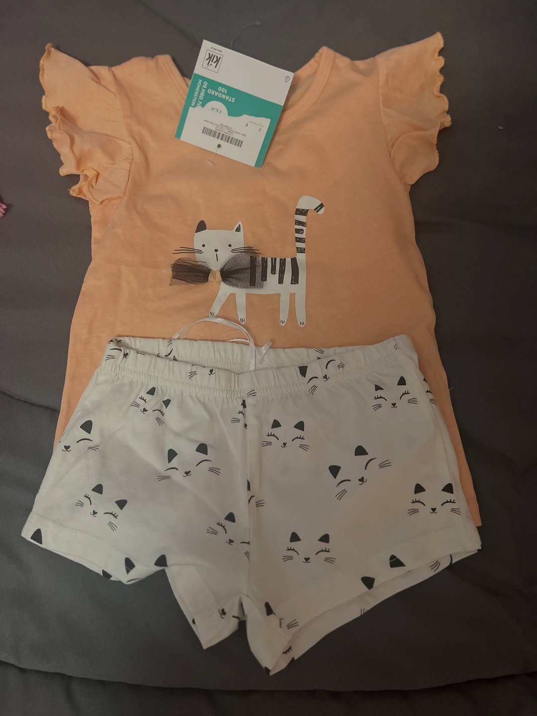 تاپ و شلوارک دخترانه سایز ۱/۲ سال برند kik&koko