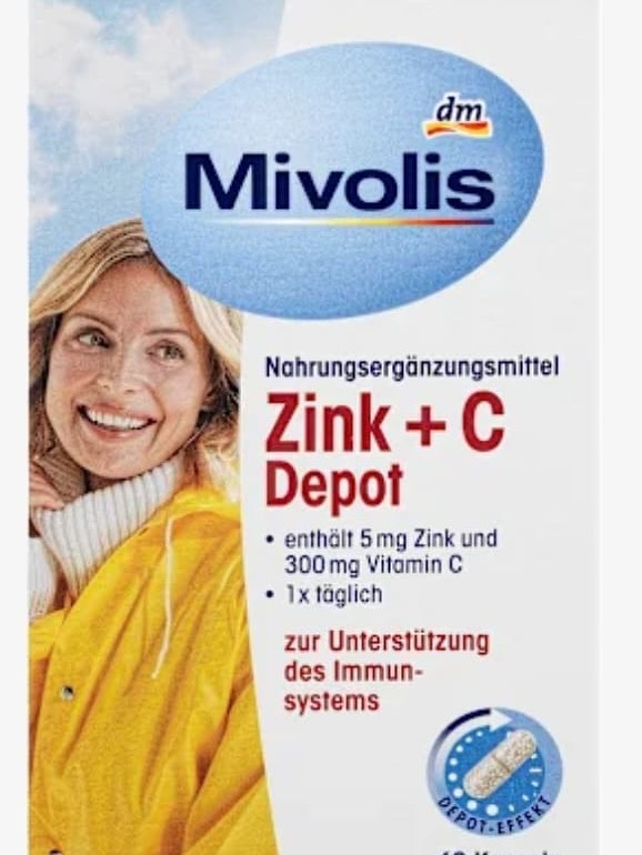 مکمل زینک و ویتامین C ازمیولیس  Mivolis.  Zink+Vitamin c