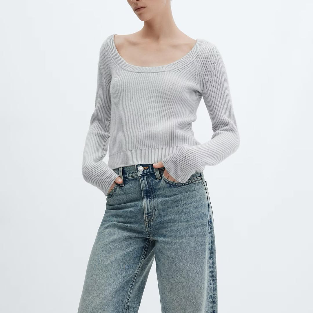 پولیور زنانه با یقه باز – Mango