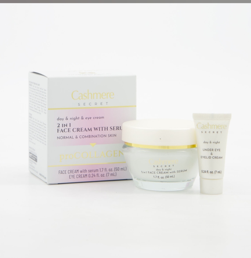 کرم دوکاره صورت و دور چشم Cashmere Secret کرم ۵۰ میل و دورچشم ۱۵ میل Cashmere