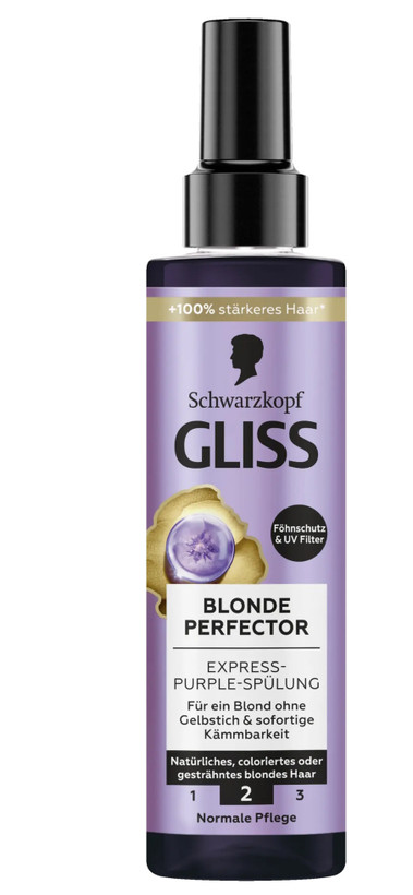 اسپری نرمکننده بنفش Schwarzkopf GLISS Blonde Perfector ۲۰۰ml