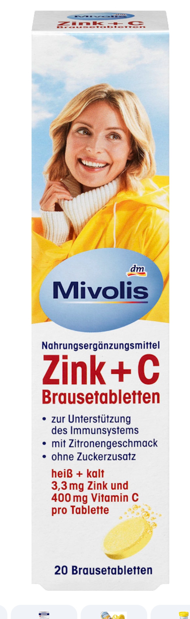 قرص جوشان زینک  و ویتامین C از میوولیس Mivolis