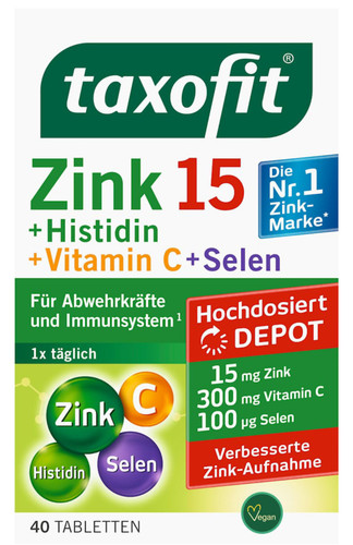 قرص زینک به همراه ویتامین سی و سلن برندtaxofit. (۴۰عددی)