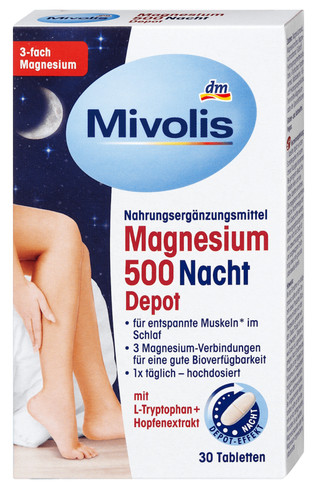 منیزیم ۵۰۰ دپو شب میولیس (Mivolis Magnesium 500 Nacht Depot)