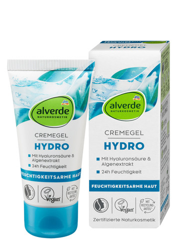 ژل کرم آبرسان طبیعی آلوِرده با هیالورونیک اسید alverde Hydro Cremegel🇩🇪 خرید از آلمان و اصل