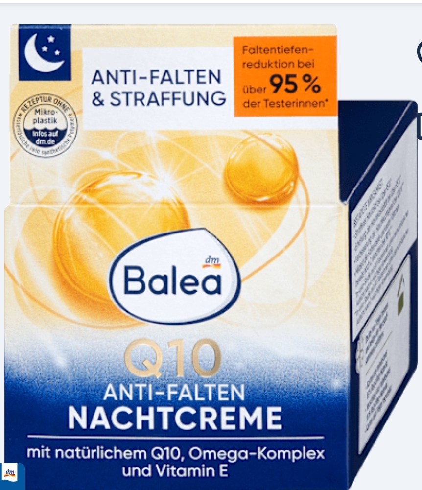 کرم شب ضدچروک و سفت‌کننده پوست باله ا با Q10 و ویتامین E Balea Q10 Anti-Wrinkle Cream