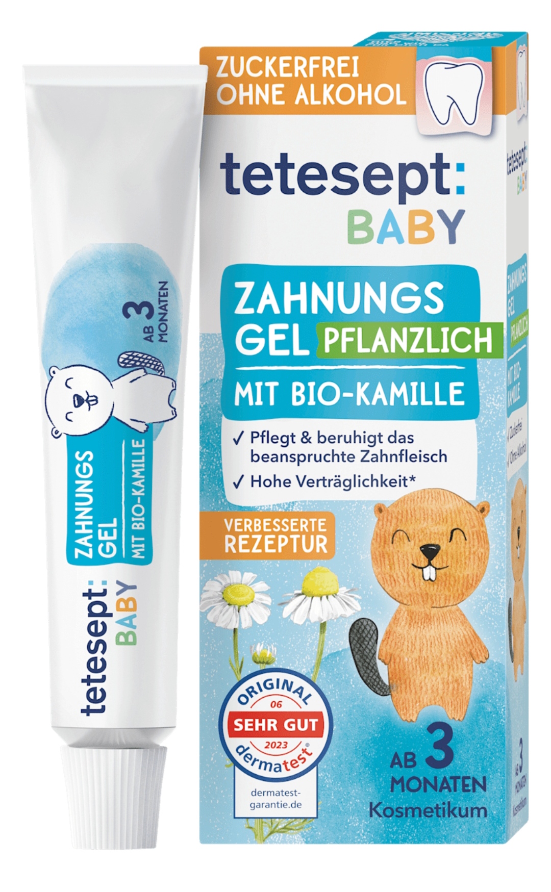 ژل دندان‌گیاهی تسکین‌دهنده درد  رویش دندان نوزاد تتسپتtetesept انگلیسی: T