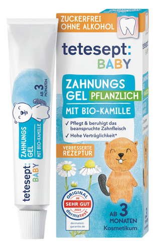 ژل دندانگیاهی تسکیندهنده درد رویش دندان نوزاد تتسپتtetesept انگلیسی: T
