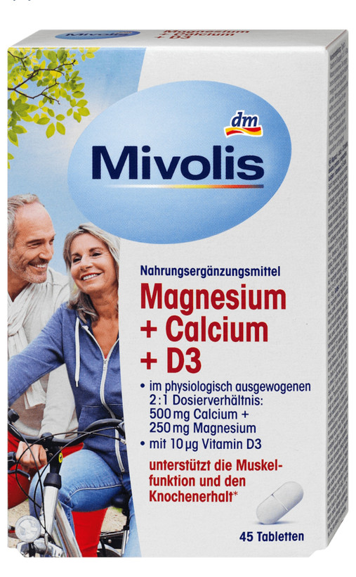 مکمل کلسیم، منیزیم و ویتامین D3 میفولیس (Mivolis Magnesium + Calcium + D3)