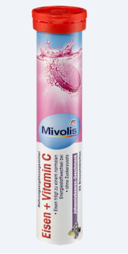 قرص جوشان آهن و ویتامین C میوولیس – طعم زغالاخته