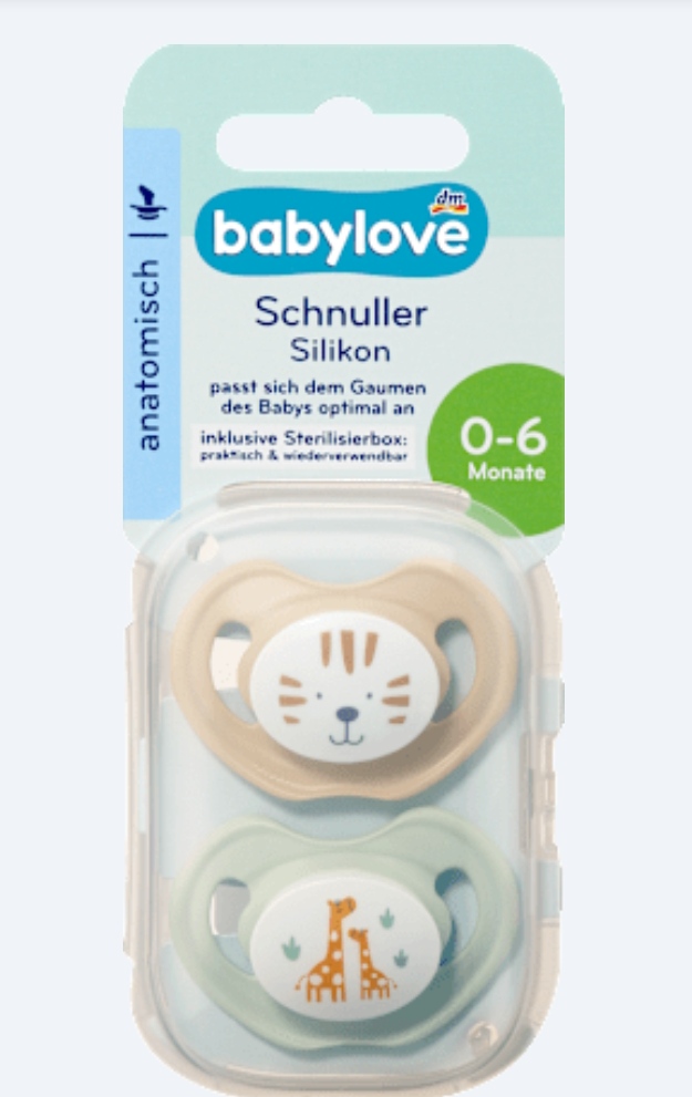 پستانک سیلیکونی babylove سایز 1 (۰-۶ ماه)Silikon-Sauger babylove Größe 1 (0-6 Monate