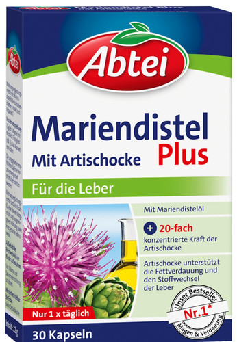 کپسول خارمریم پلاس برند آبتایAbtei – تقویتکننده طبیعی عملکرد کبدAbtei Mariendistel Plus Kapseln
