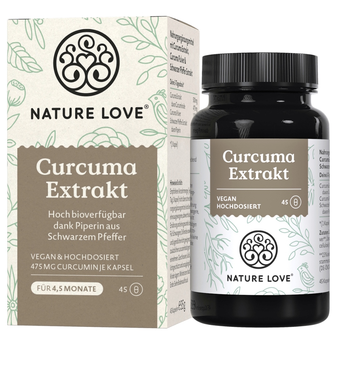 کپسول عصاره زردچوبه نیچر لاو (۴۵عددی-دوز بالا)– Curcuma Extrakt Nature Love