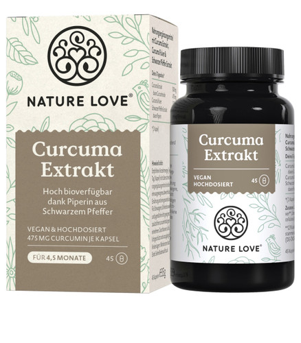 کپسول عصاره زردچوبه نیچر لاو (۴۵عددی-دوز بالا)– Curcuma Extrakt Nature Love
