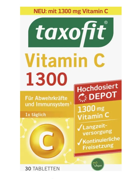 قرص ویتامین C تاکسوفیت ۱۳۰۰ میلیگرم – Taxofit Vitamin C 1300 Depot