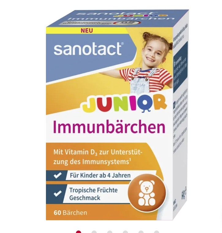مکمل جویدنی تقویتکننده سیستم ایمنی کودکان سانوتکت 60تایی– Sanotact Junior Immunbärchen