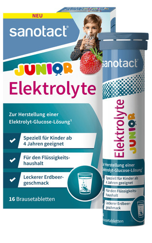 قرص جوشان الکترولیت و منیزیم کودکان با طعم توتفرنگی (sanotact Electrolyte Junior)