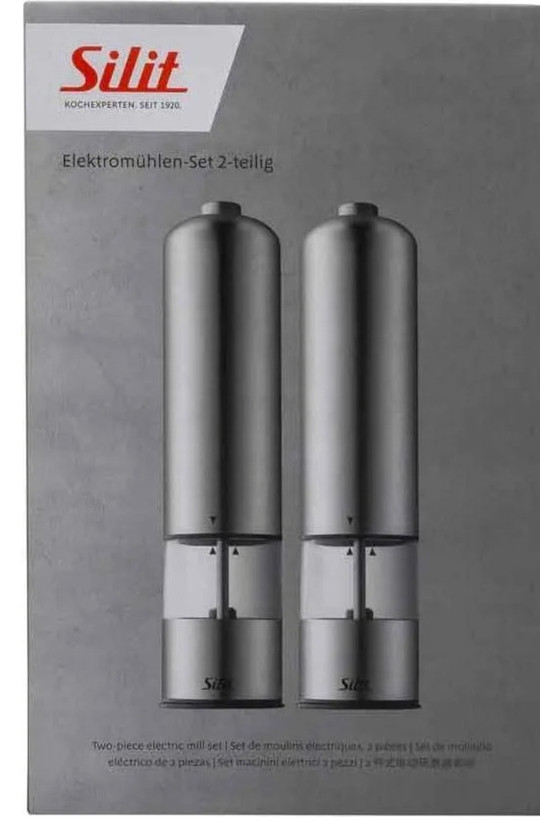 ست آسیاب برقی ادویه دوعددی سیلیت/نمک فلفل ساب برقی دوتایی wmf (Silit Elektrisches Gewürzmühlen-Set)