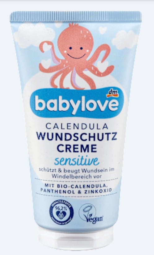 کرم محافظ و ضد سوختگی پای نوزاد کالاندولا بیبیلاو (babylove Calendula Wundschutzcreme)