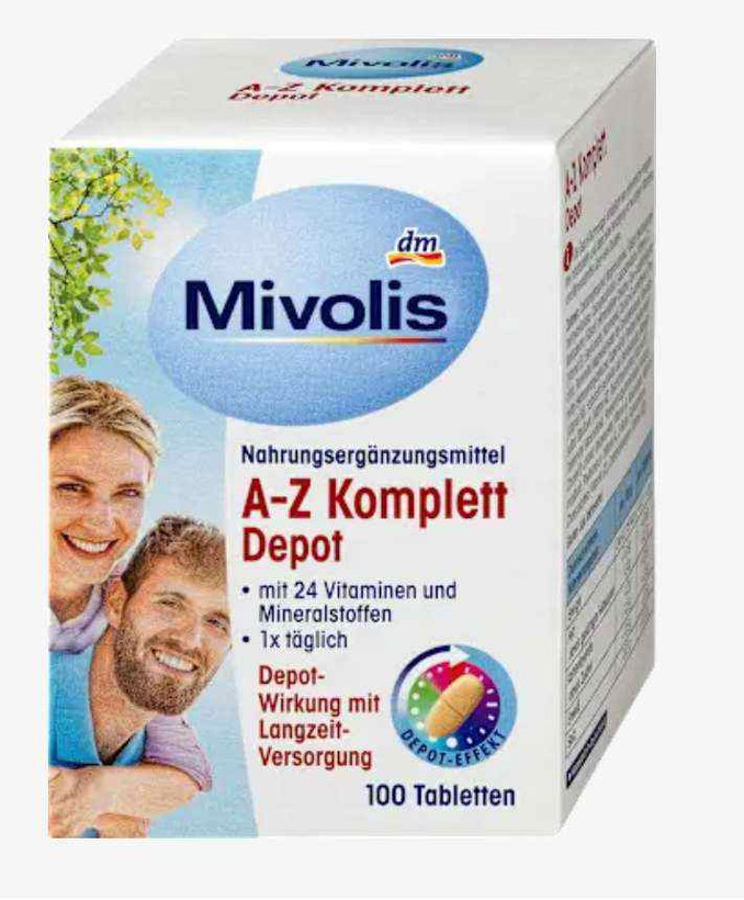 قرص مولتیویتامین و مینرال دپوت A تا Z میوولیس (Mivolis A–Z Depot Tabletten)